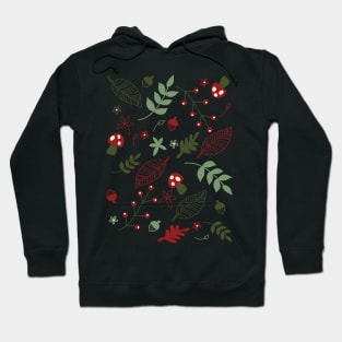 Retro Christmas Cottagecore Winter Berry Cozy Forest Hygge Aesthetic Pattern Hoodie